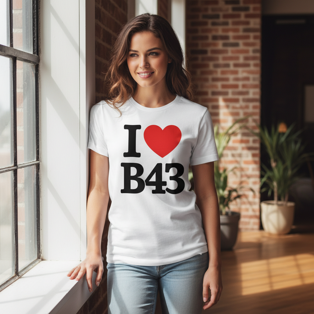 B43 - T-Shirt - I Heart B43 Design - Great Barr | Hamstead | Pheasey | Newton