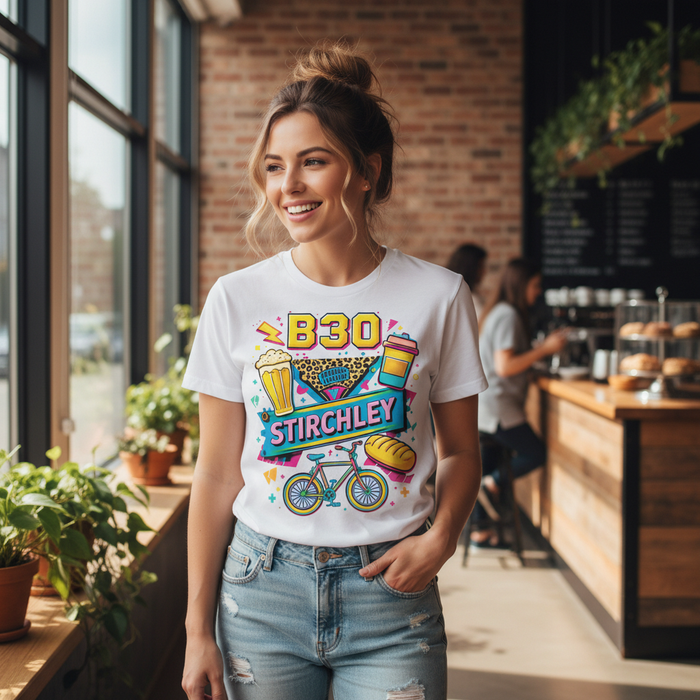 Stirchley - T-Shirt - Playful Neon Vibe Design