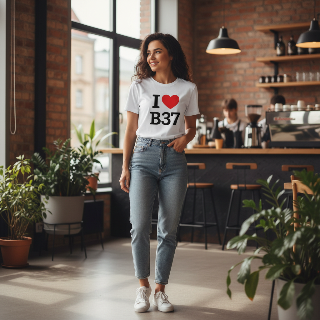 B37 - T-Shirt - I Heart B37 Design - Chelmsley Wood | Marston Green | Kingshurst | Fordbridge