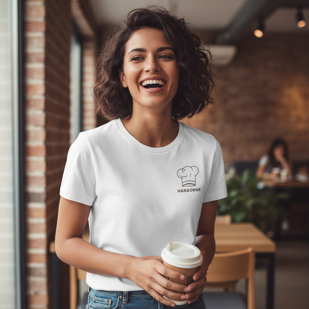 Harborne - T-Shirt - Minimal Line Icon Design - Chef's Hat