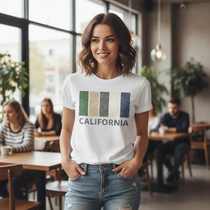 California - T-Shirt - Colour Block Design