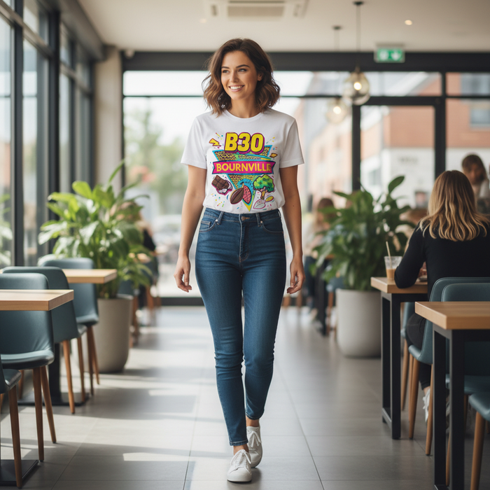 Bournville - T-Shirt - Playful Neon Vibe Design