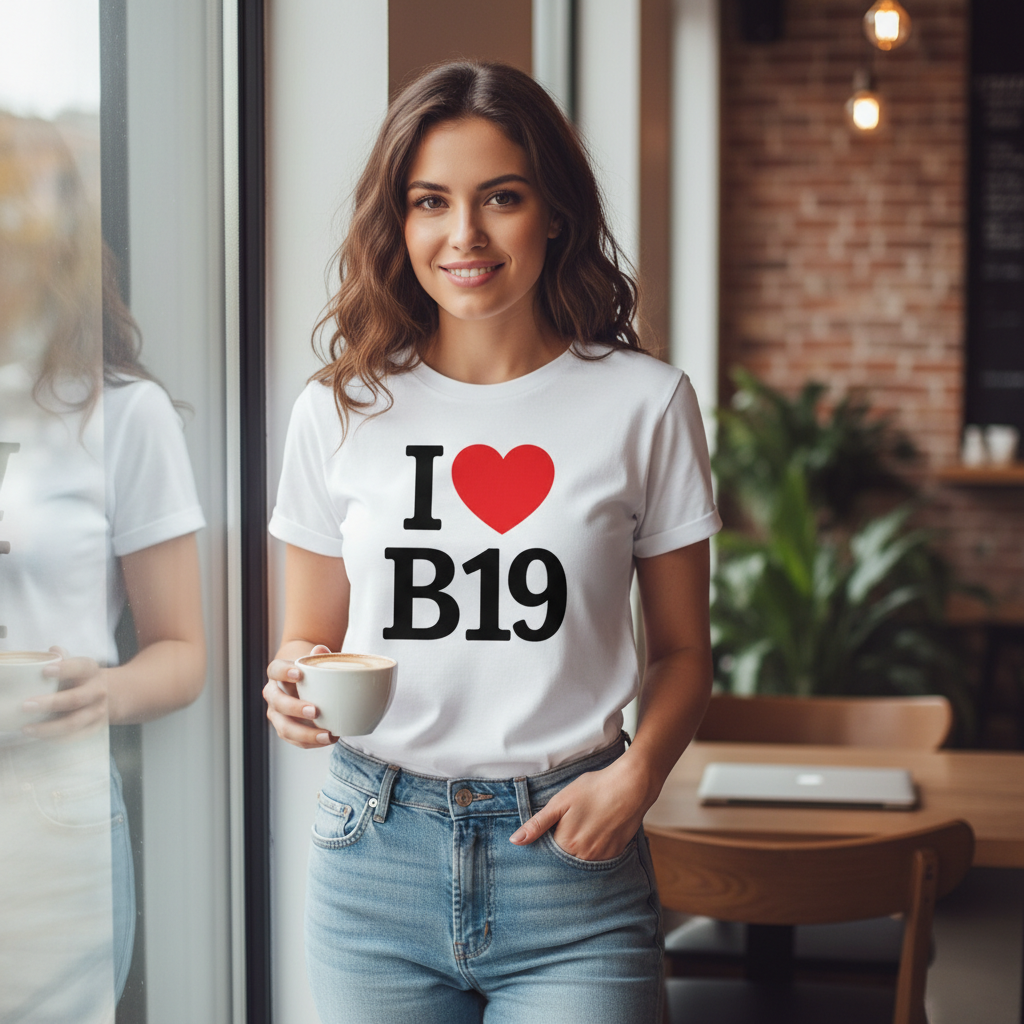 B19 - T-Shirt - I Heart B19 Design - Lozells and East Handsworth | Lozells | Newtown | Birchfield | Gib Hill | Hockley