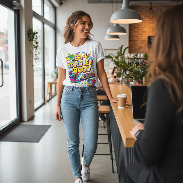Yardley Wood - T-Shirt - Playful Neon Vibe Design