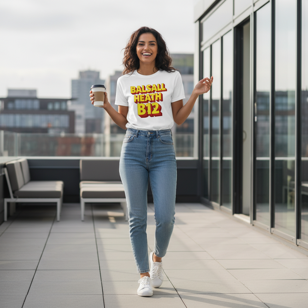 Balsall Heath - T-Shirt - Bold 3D Type Design