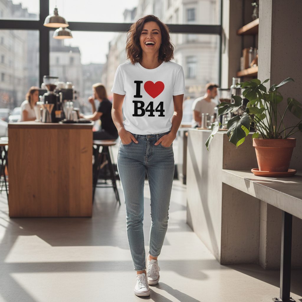 B44 - T-Shirt - I Heart B44 Design -  Kingstanding | Perry Barr | Great Barr | Old Oscott | Queslett