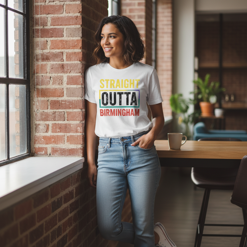 Birmingham - T-Shirt - Straight Outta Birmingham Bold Statement Design
