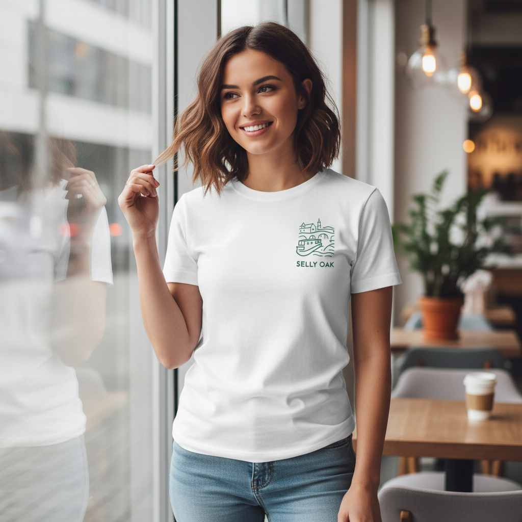 Selly Oak - T-Shirt - Minimal Line Icon Design - Canal