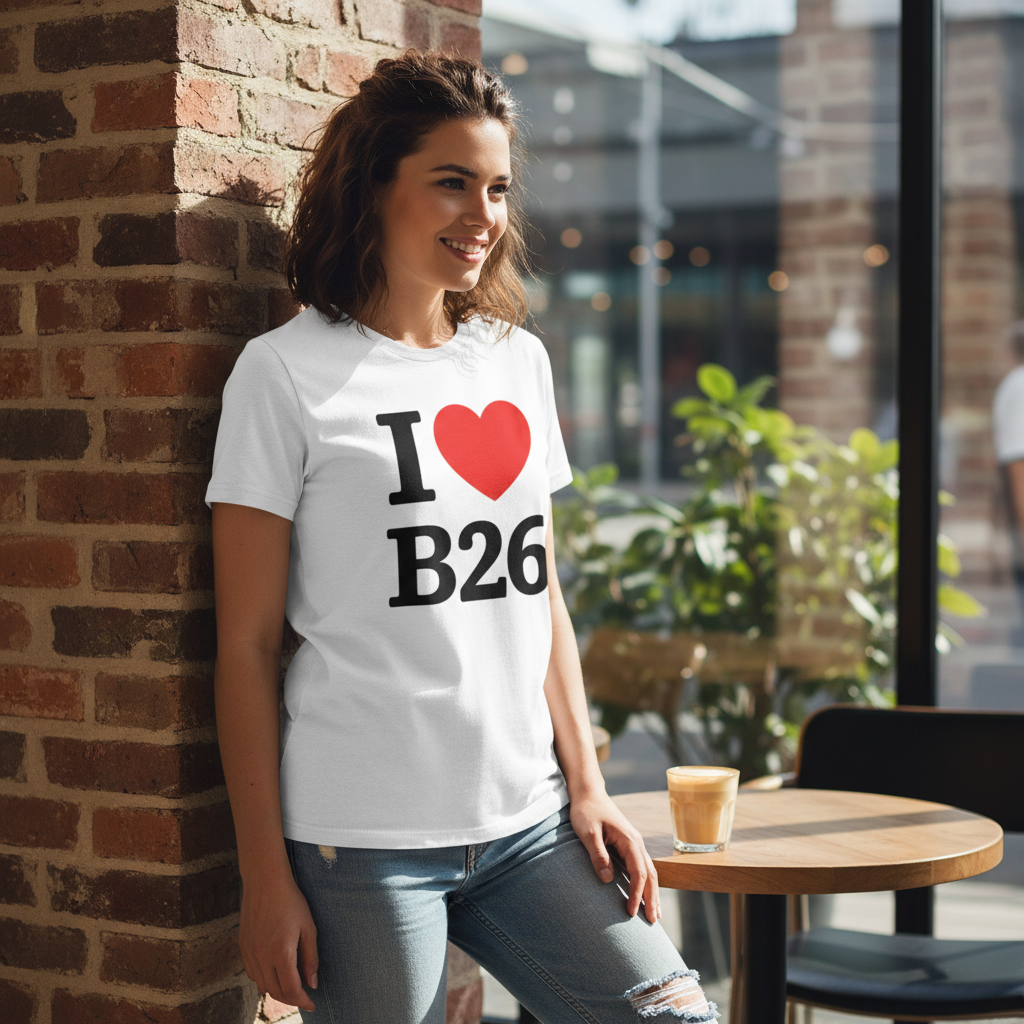 B26 - T-Shirt - I Heart B26 Design - Sheldon | Yardley | Gilbertstone | Lyndon Green | Elmdon