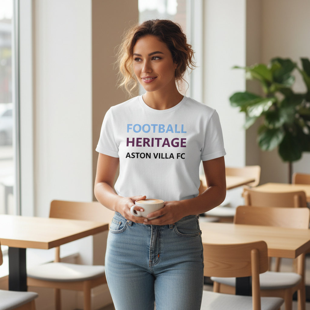 Aston Villa FC Cotton T-Shirt Gift - Heritage Spirit Football Fan Apparel with Bold Minimalist Design