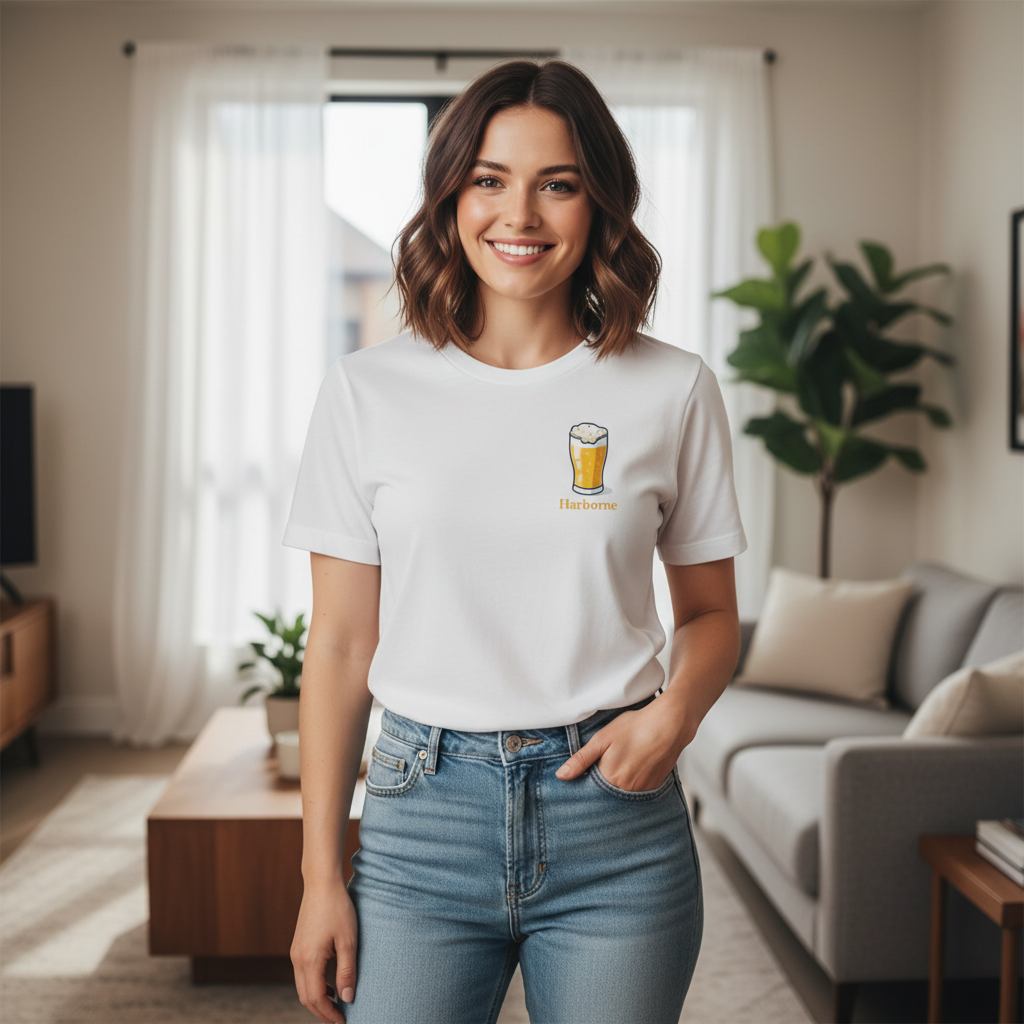 Harborne - T-Shirt - Minimal Cool Design - Beer Glass