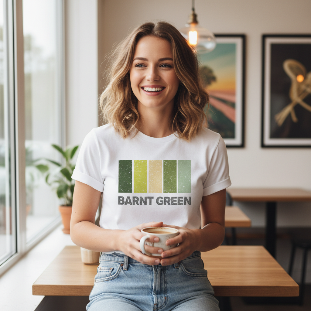 Barnt Green - T-Shirt - Colour Block Design