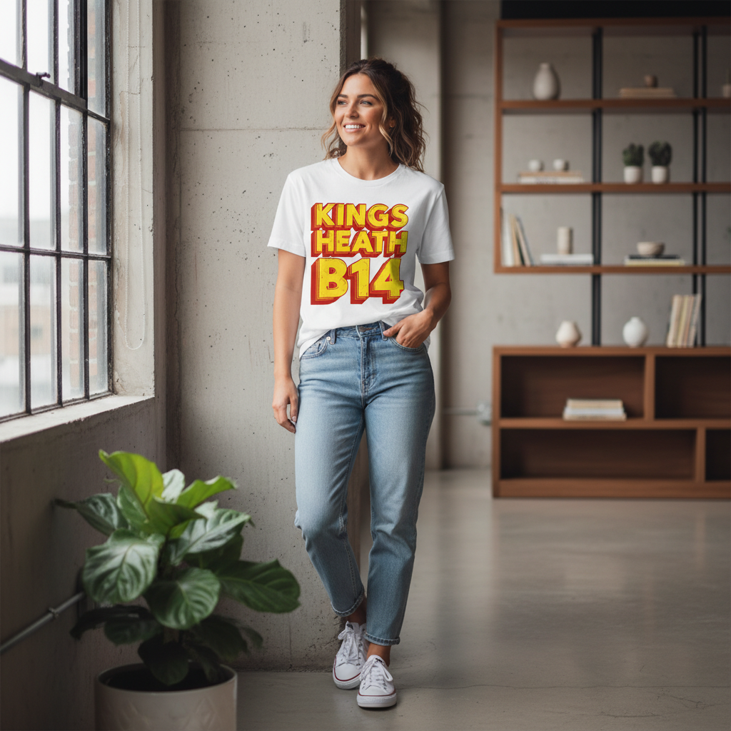Kings Heath - T-Shirt - Bold 3D Type Design