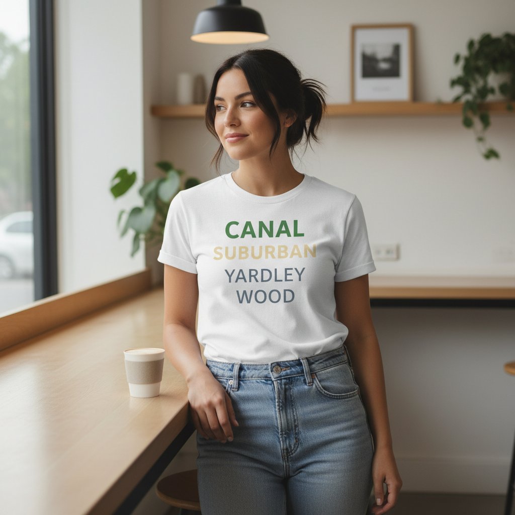 Yardley Wood - T-Shirt - Minimal Type Stack Design