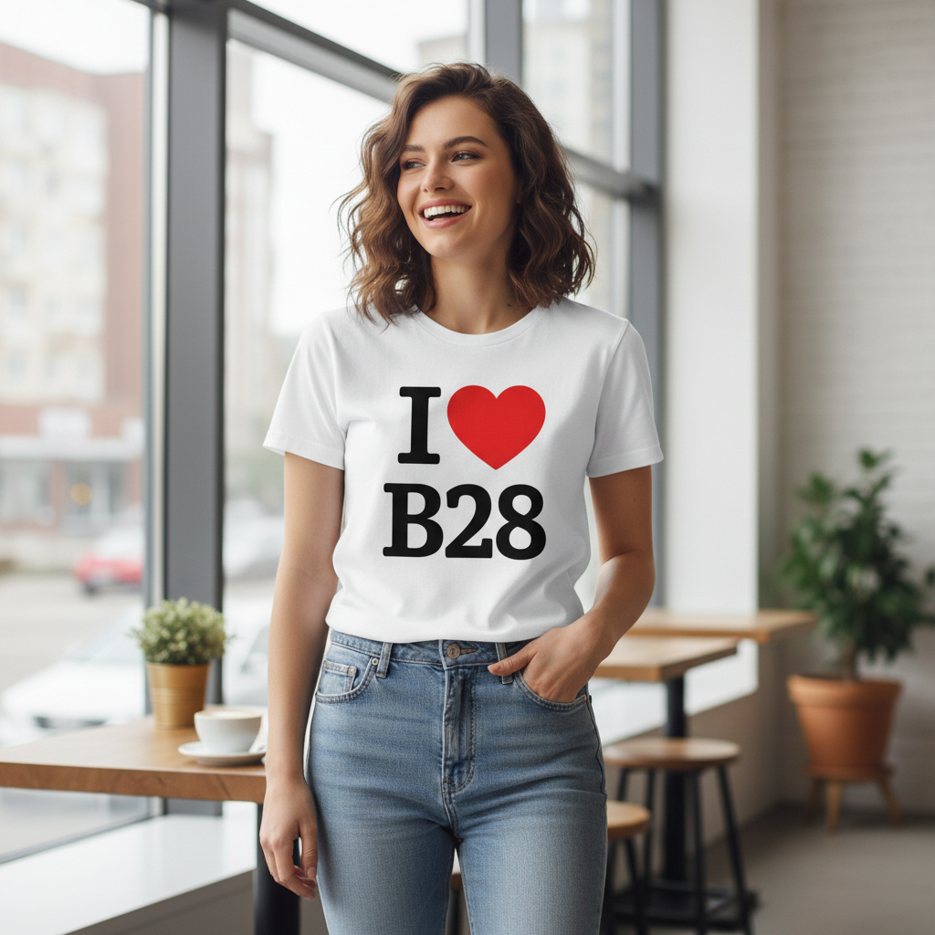 B28 - T-Shirt - I Heart B28 Design - Hall Green | Haslucks Green | Yardley Wood