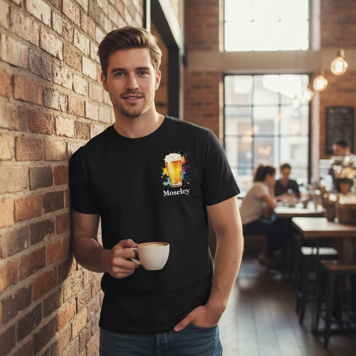 Moseley - T-Shirt - Colour Splash Design - Beer Glass
