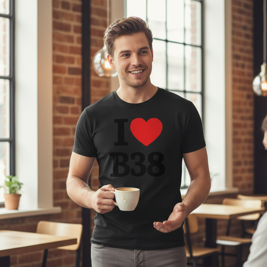 B38 - T-Shirt - I Heart B38 Design - Kings Norton | Hawkesley | Headley Heath | Forhill