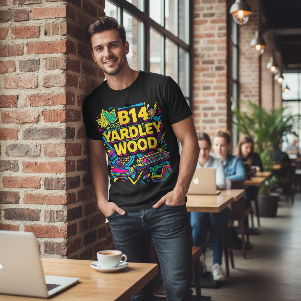 Yardley Wood - T-Shirt - Playful Neon Vibe Design