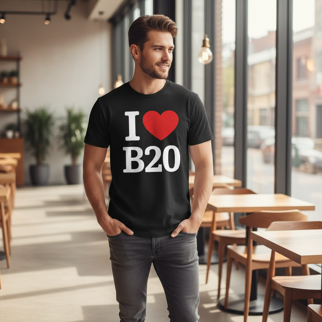 B20 - T-Shirt - I Heart B20 Design - Handsworth Wood | Handsworth | Birchfield | Browns Green