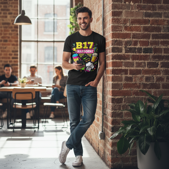 Harborne - T-Shirt - Playful Neon Vibe Design