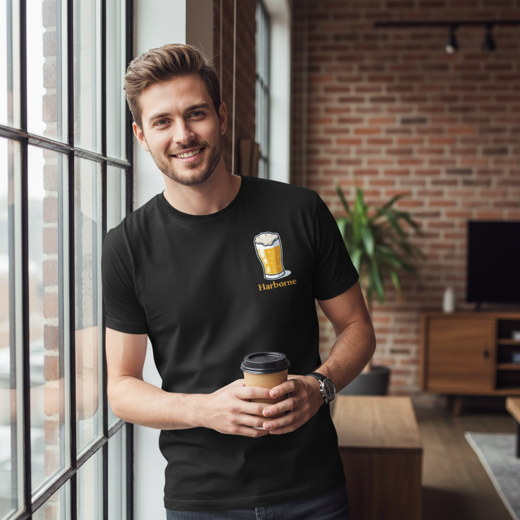 Harborne - T-Shirt - Minimal Cool Design - Beer Glass
