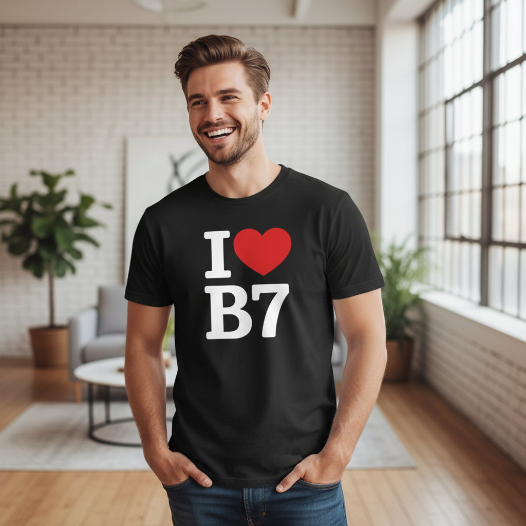 B7 - T-Shirt - I Heart B7 Design - Nechells | Vauxhall | Ashted | Duddeston
