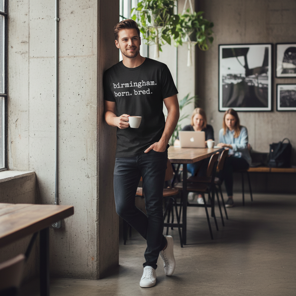 Birmingham - T-Shirt - Born & Bred Stamped Type