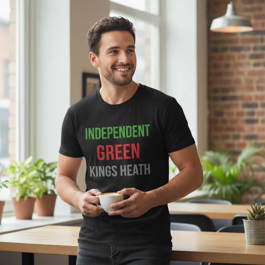 Kings Heath - T-Shirt - Minimal Type Stack Design