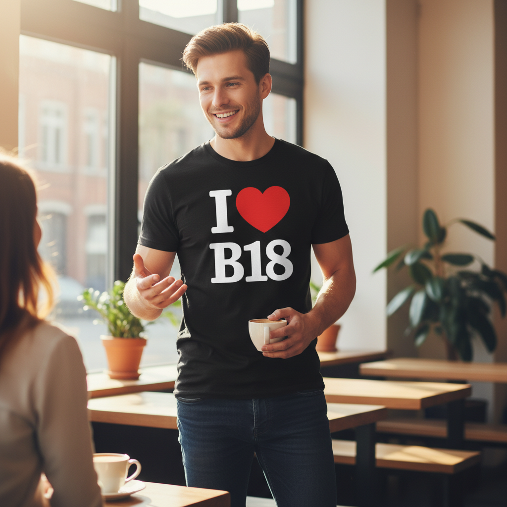 B18 - T-Shirt - I Heart B18 Design - Winson Green | Hockley | Soho