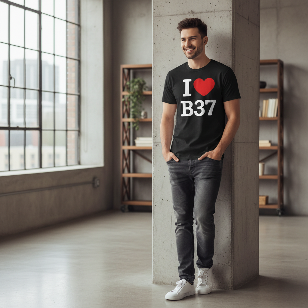 B37 - T-Shirt - I Heart B37 Design - Chelmsley Wood | Marston Green | Kingshurst | Fordbridge