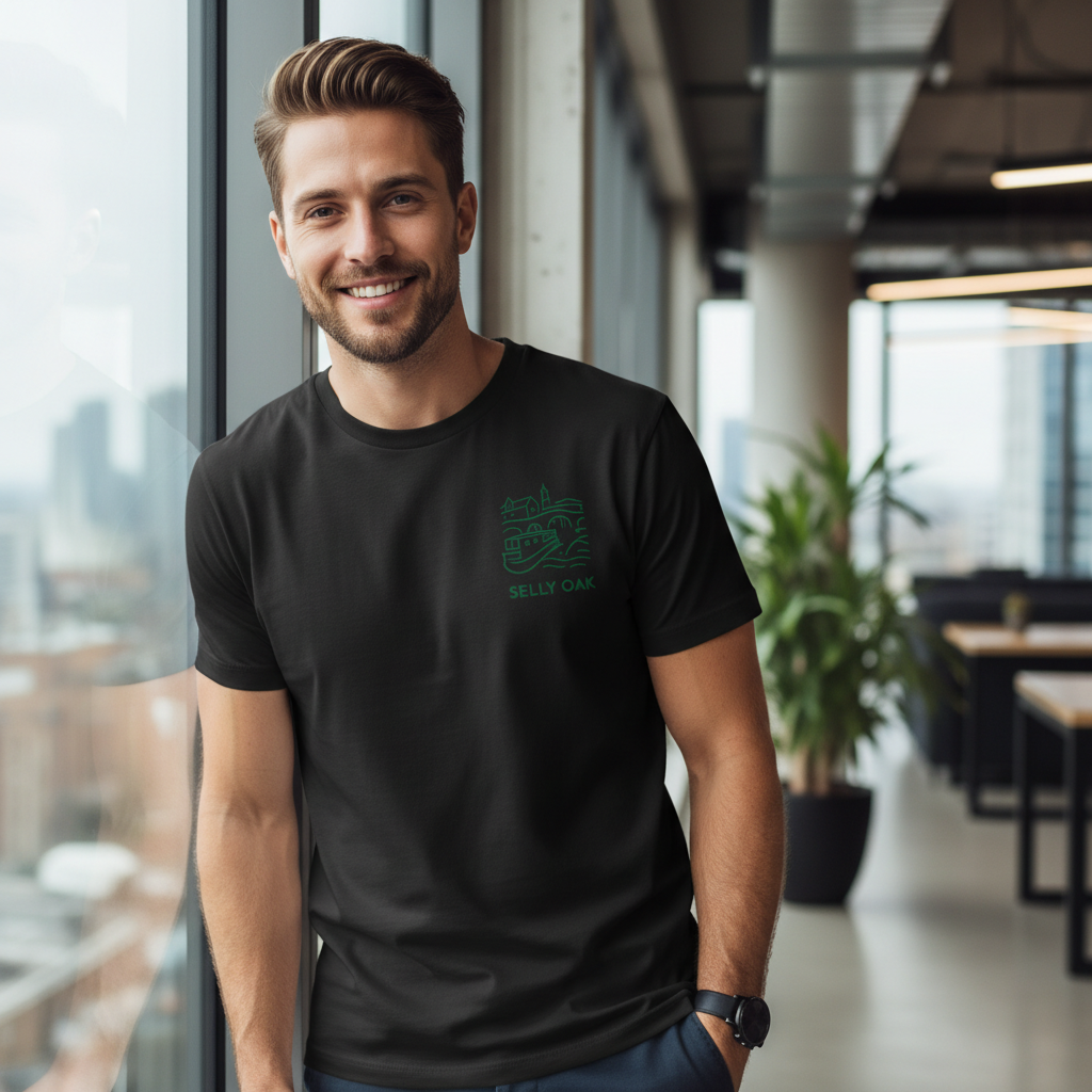 Selly Oak - T-Shirt - Minimal Line Icon Design - Canal