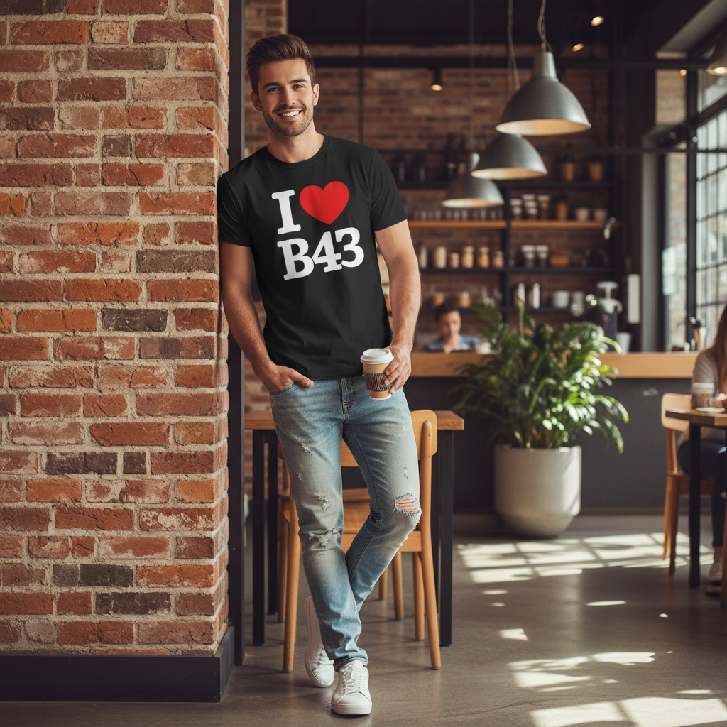 B43 - T-Shirt - I Heart B43 Design - Great Barr | Hamstead | Pheasey | Newton
