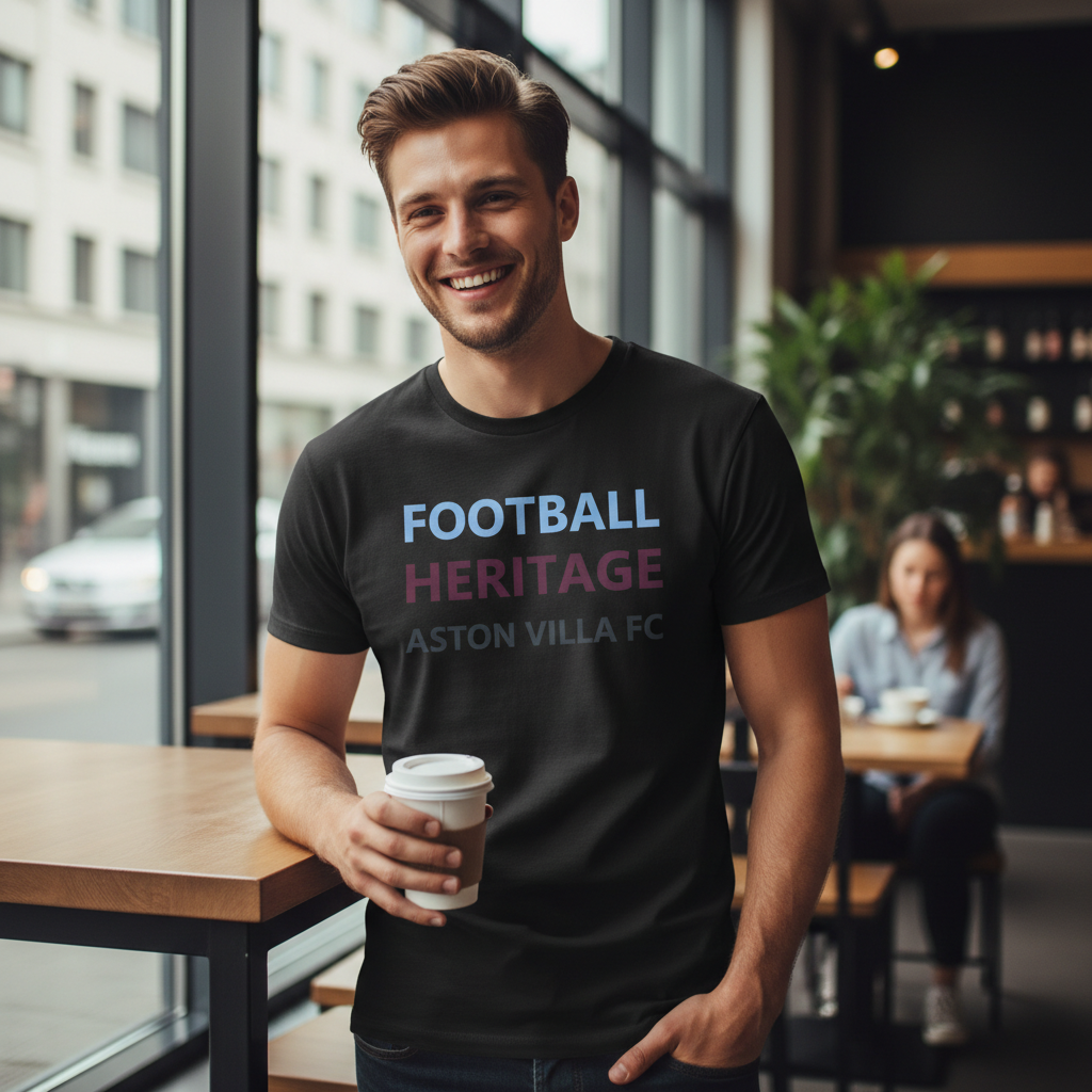 Aston Villa FC Cotton T-Shirt Gift - Heritage Spirit Football Fan Apparel with Bold Minimalist Design