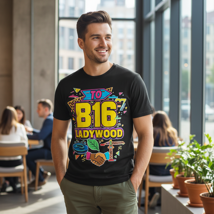 Ladywood - T-Shirt - Playful Neon Vibe Design