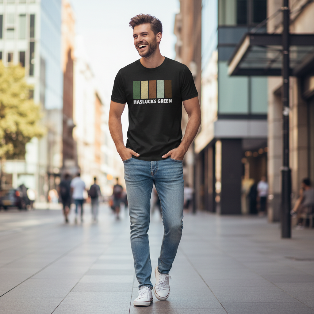 Haslucks Green - T-Shirt - Colour Block Design
