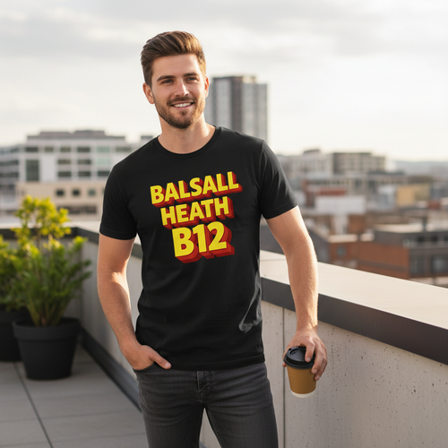 Balsall Heath - T-Shirt - Bold 3D Type Design