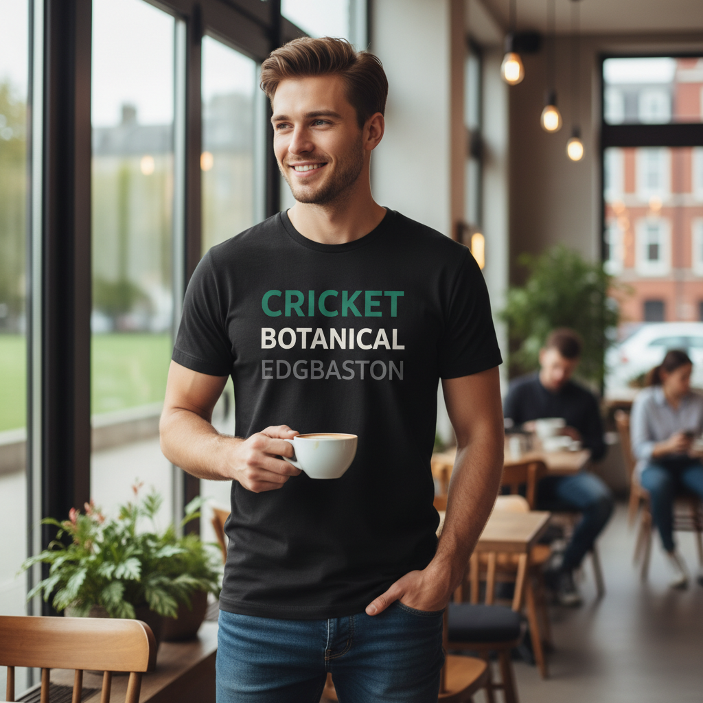 Edgbaston - T-Shirt - Minimal Type Stack Design