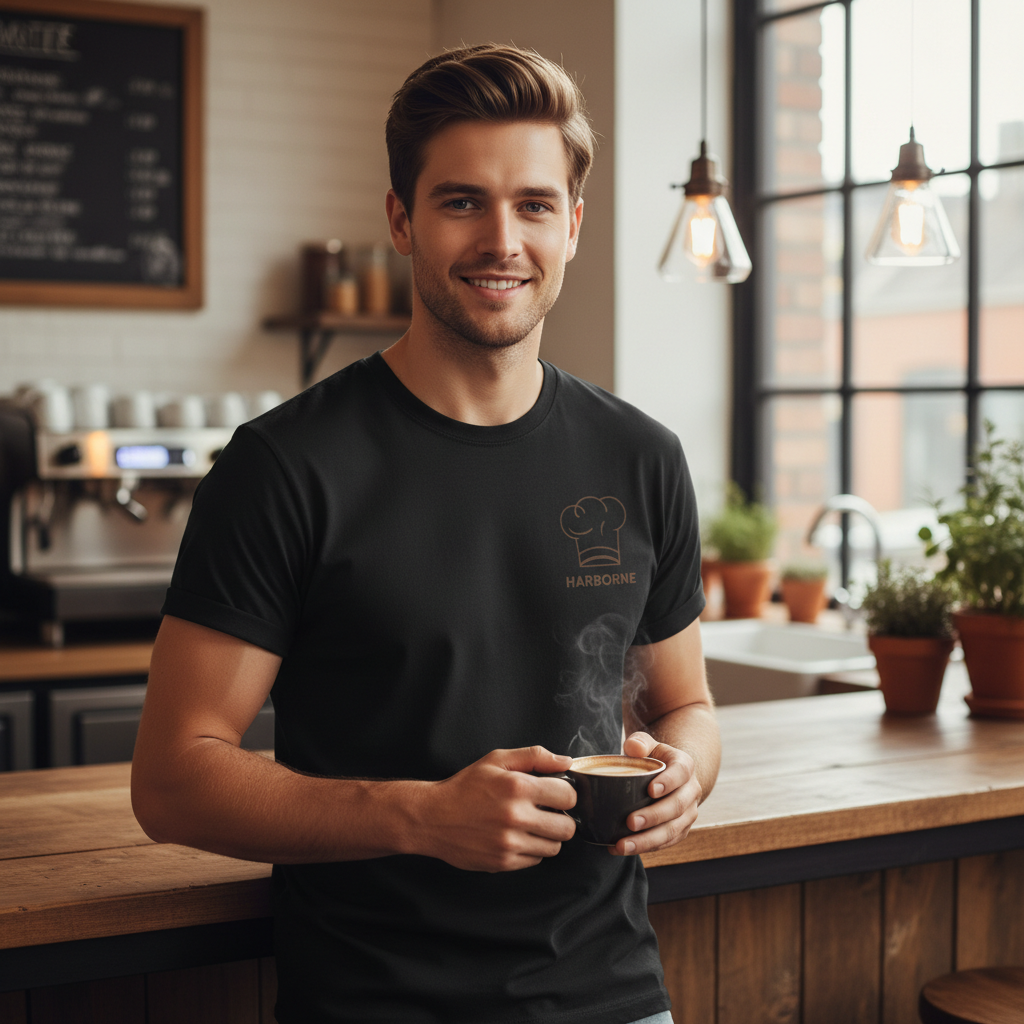 Harborne - T-Shirt - Minimal Line Icon Design - Chef's Hat