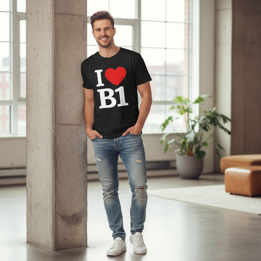 B1 - T-Shirt - I Heart B1 Design - Birmingham City Centre | Broad Street | Westside | Jewellery Quarter