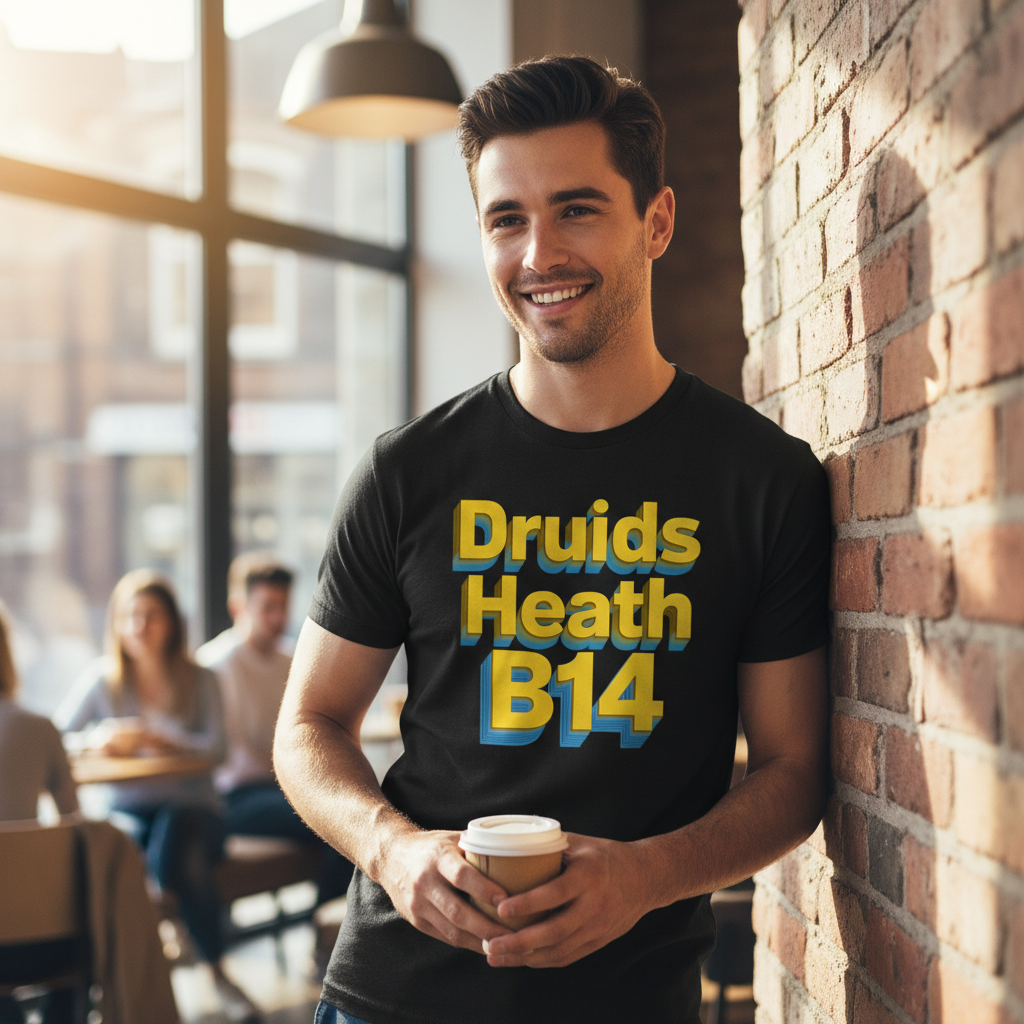 Druids Heath - T-Shirt - Bold 3D Type Design