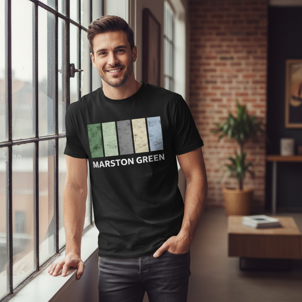 Marston Green - T-Shirt - Colour Block Design