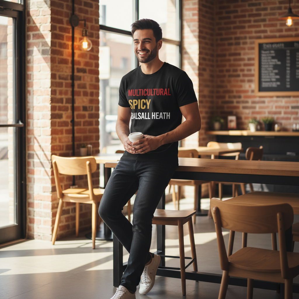 Balsall Heath - T-Shirt - Minimal Type Stack Design