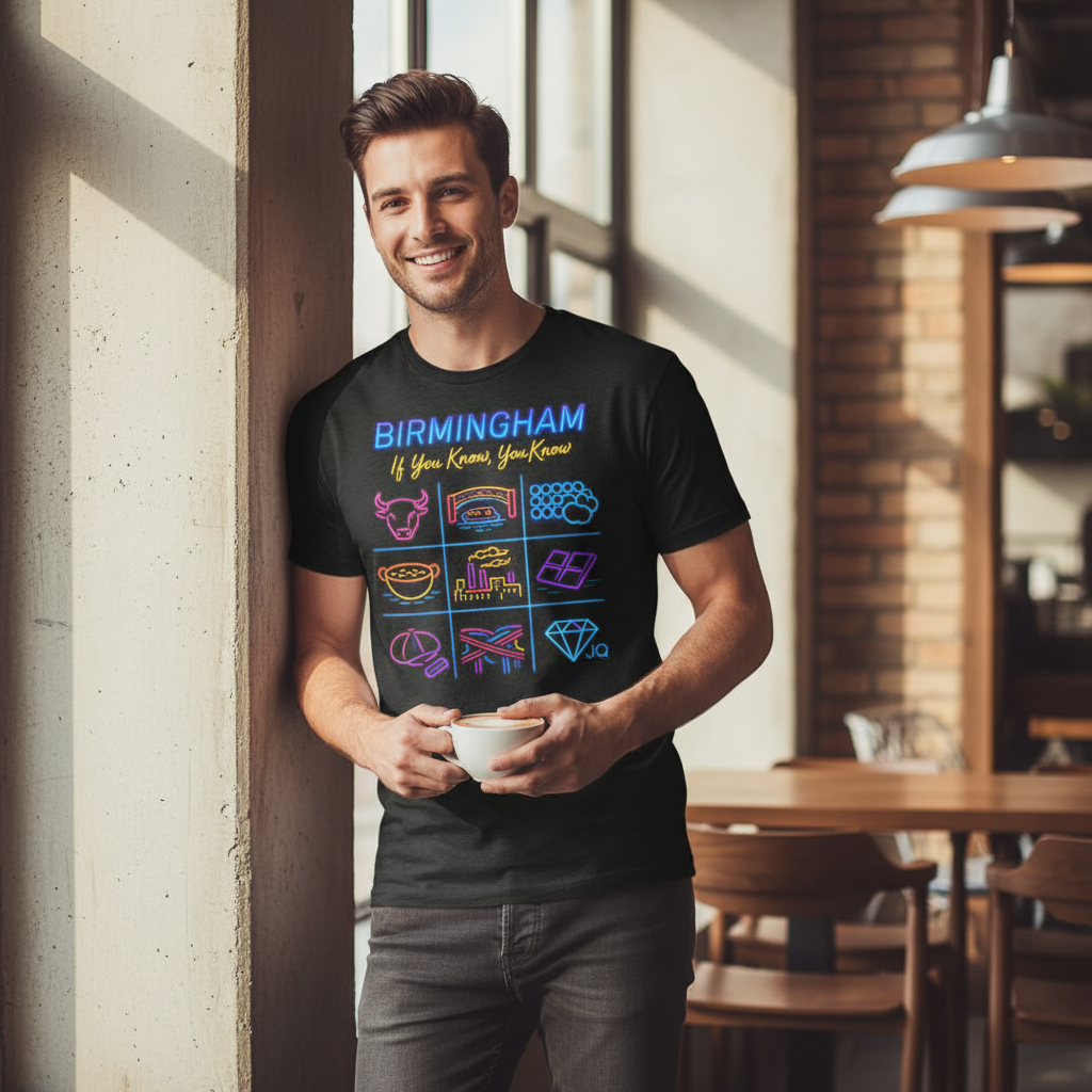 Birmingham - T-Shirt - Birmingham If You Know You Know Neon Icons