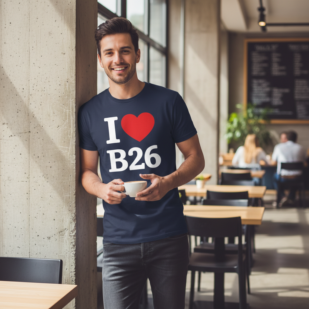 B26 - T-Shirt - I Heart B26 Design - Sheldon | Yardley | Gilbertstone | Lyndon Green | Elmdon