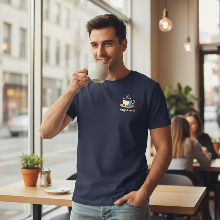 Kings Heath - T-Shirt - Bold Indie Design - Coffee Cup