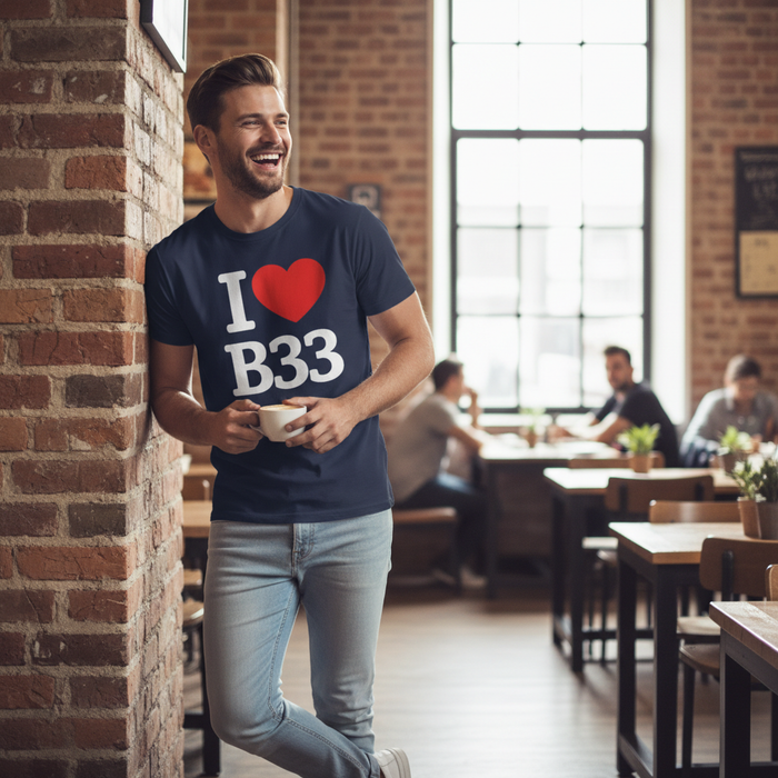 B33 - T-Shirt - I Heart B33 Design - Kitts Green | Stechford | Lea Hall | Garretts Green | Lyndon Green