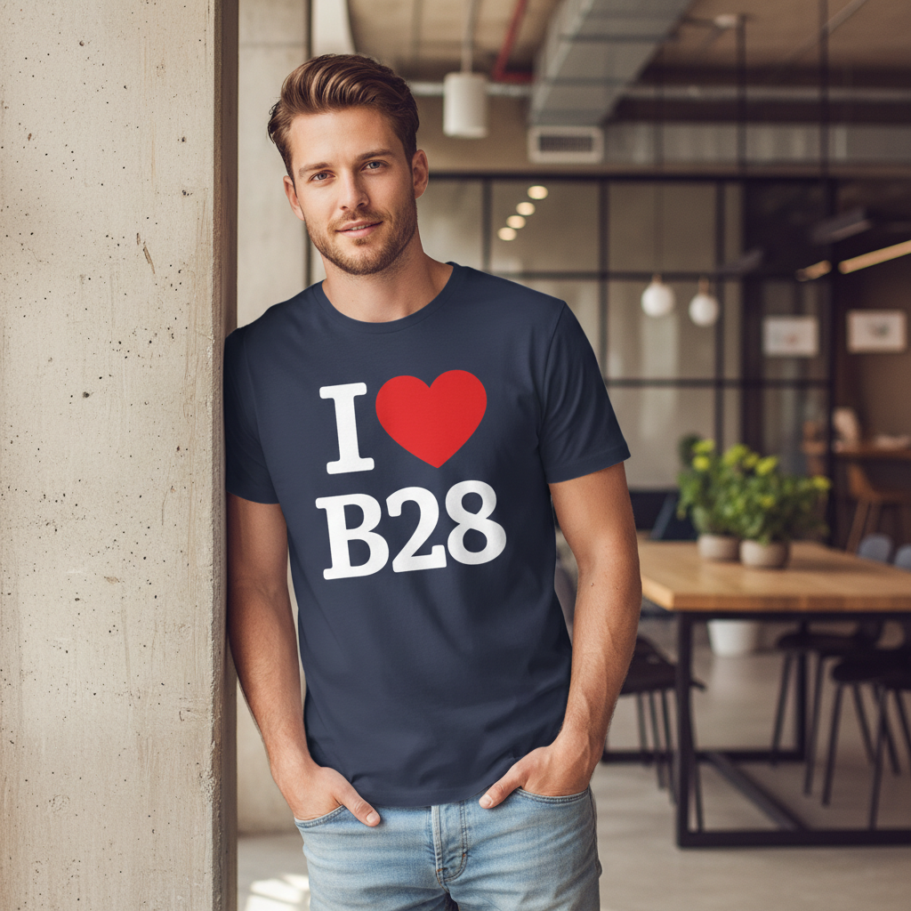 B28 - T-Shirt - I Heart B28 Design - Hall Green | Haslucks Green | Yardley Wood