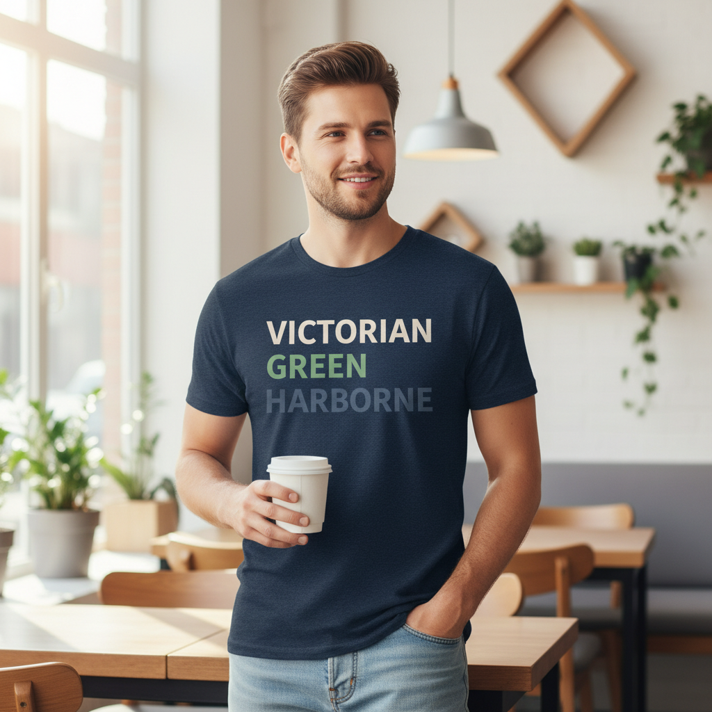 Harborne - T-Shirt - Minimal Type Stack Design