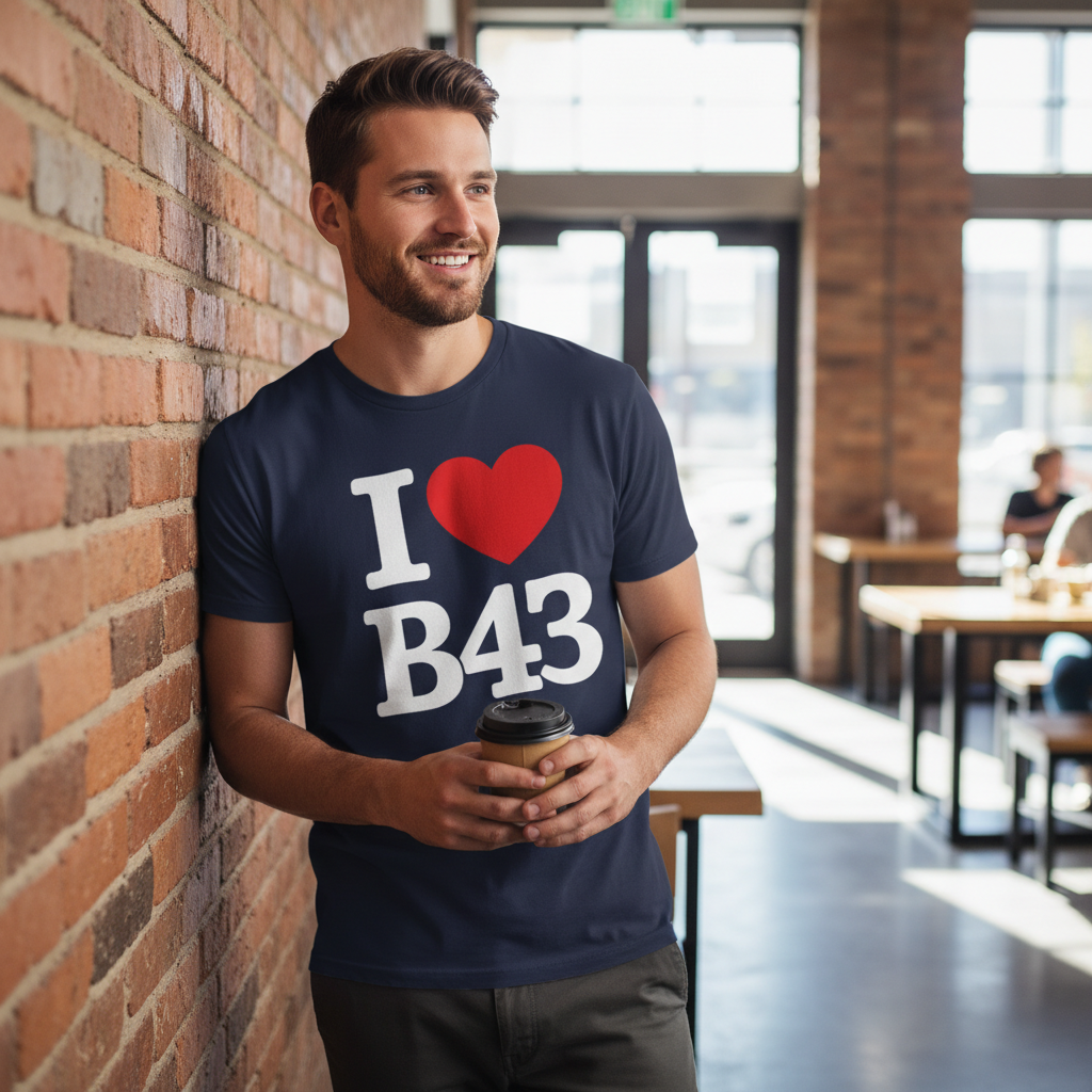 B43 - T-Shirt - I Heart B43 Design - Great Barr | Hamstead | Pheasey | Newton