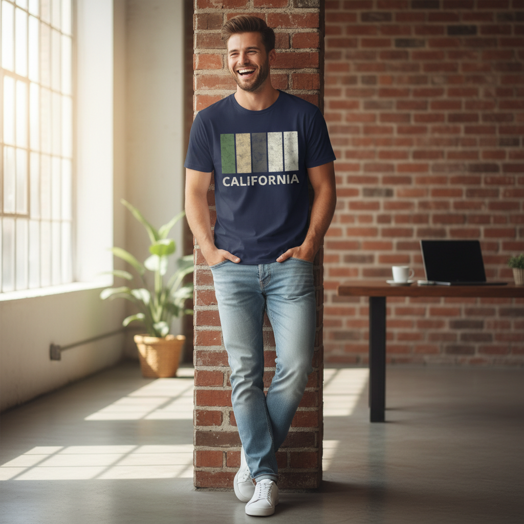 California - T-Shirt - Colour Block Design